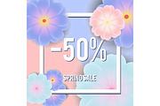 Spring sale banner design template