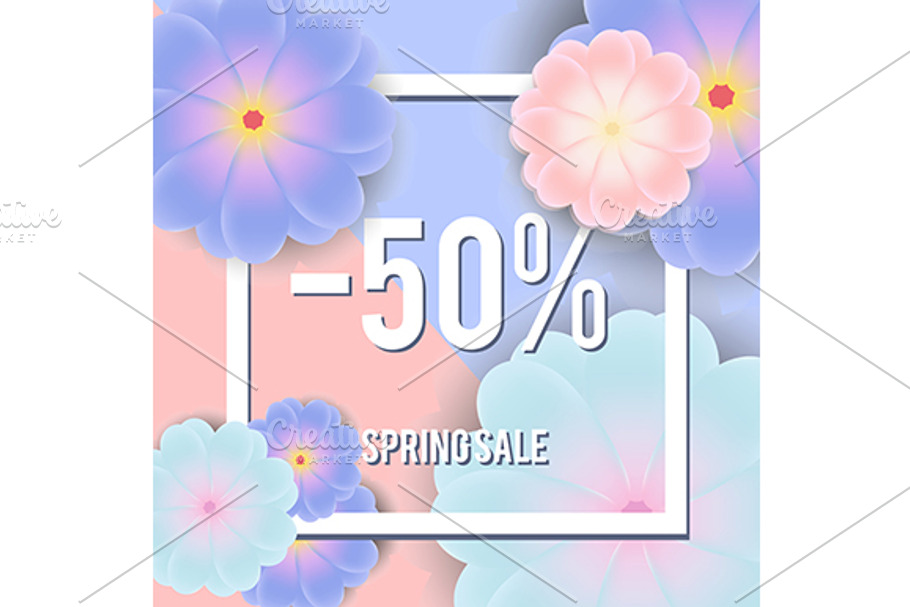 Spring sale banner design template in Product Mockups - product preview 8