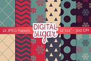 Christmas Digital Papers, Xmas