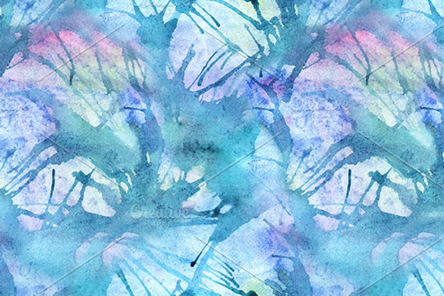 Watercolor splash seamless pattern in Patterns - product preview 8