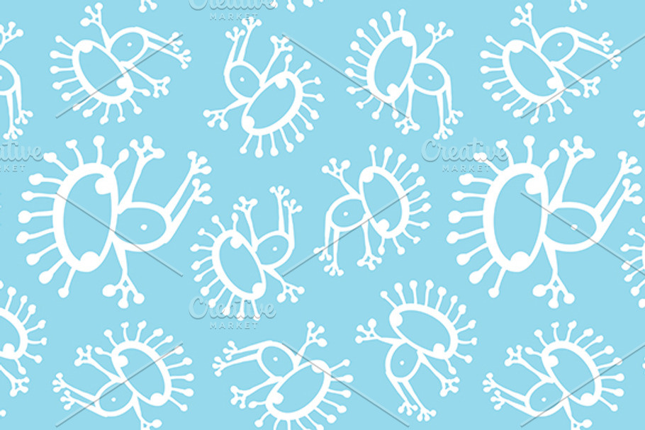 Alien frog seamless pattern vector in Patterns - product preview 8
