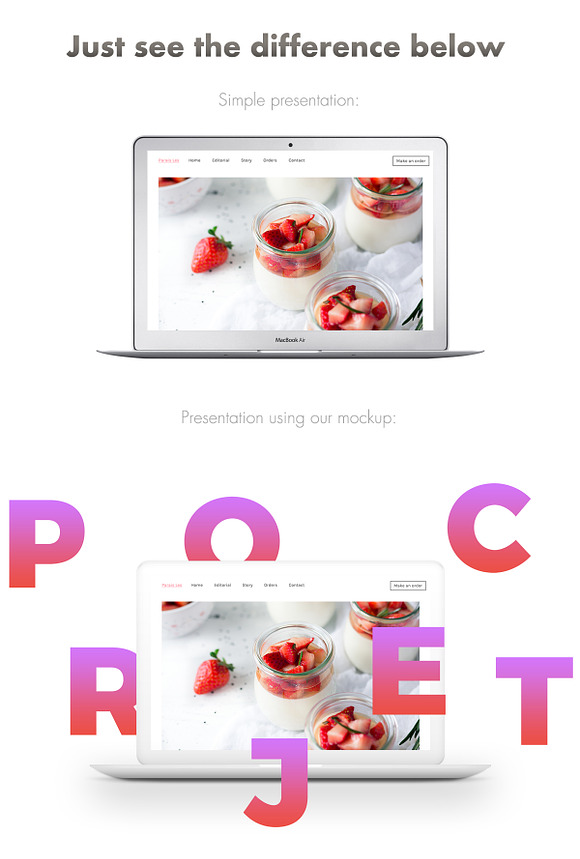 MacBook™ Mockup w/ Scattered Letters in Mobile & Web Mockups - product preview 3