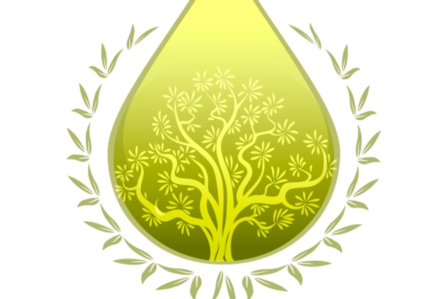 Olive oil label or emblem