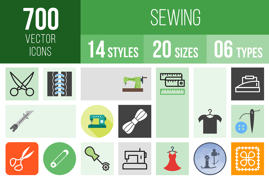 700 Sewing Icons in Graphics - product preview 8