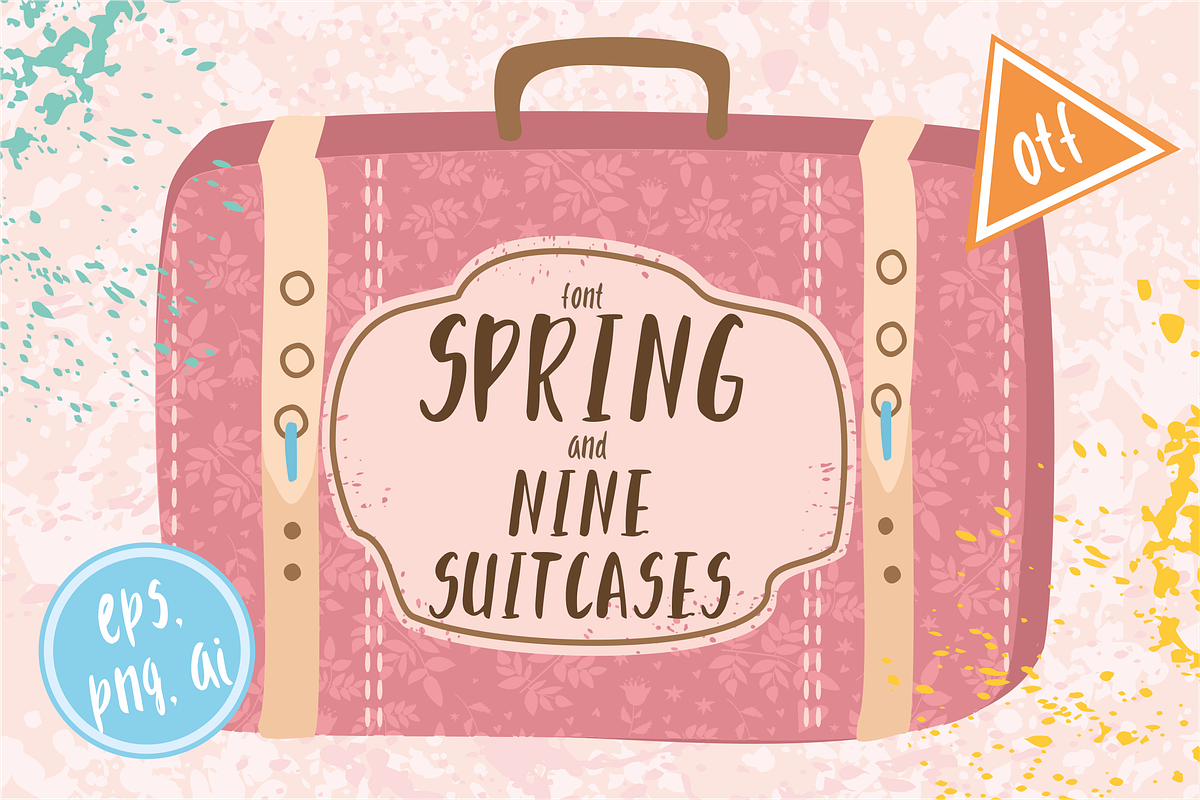50% OFF Spring font/9 suitcases  in Script Fonts - product preview 8