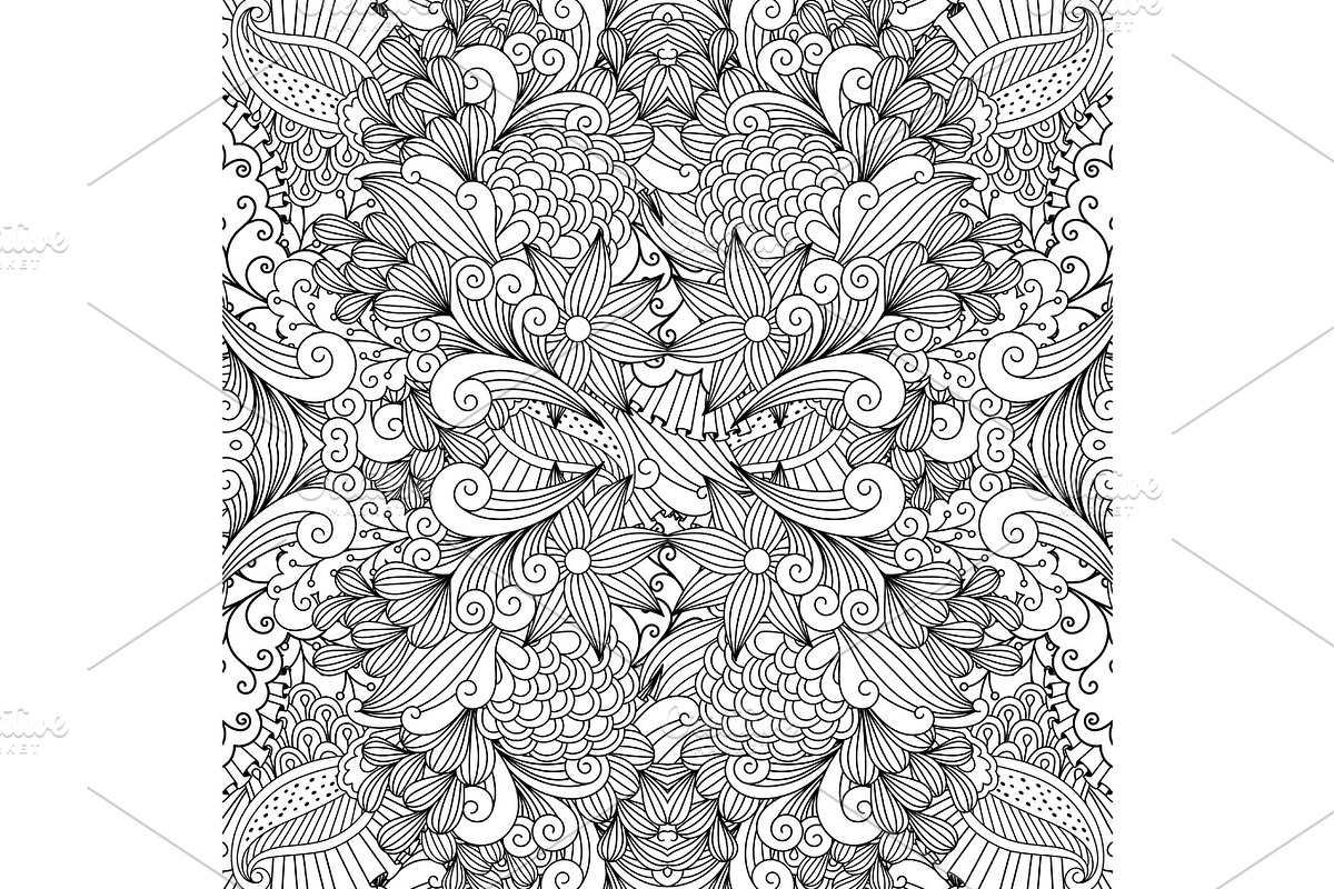 Monochrome summer sketching fabric pattern in Textures - product preview 8