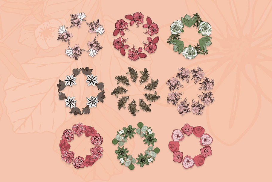 floral frames in Illustrations - product preview 8