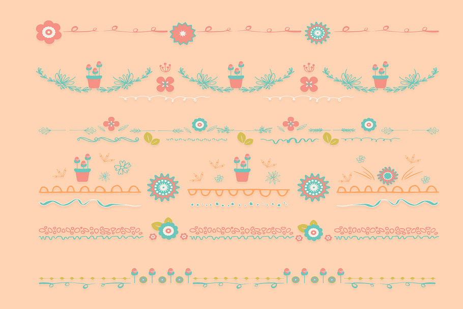 floral line borders in Illustrations - product preview 8