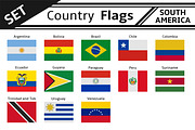 set countries flags south america