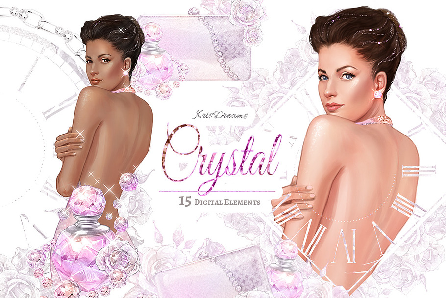 Crystal Clipart Set in Illustrations - product preview 8