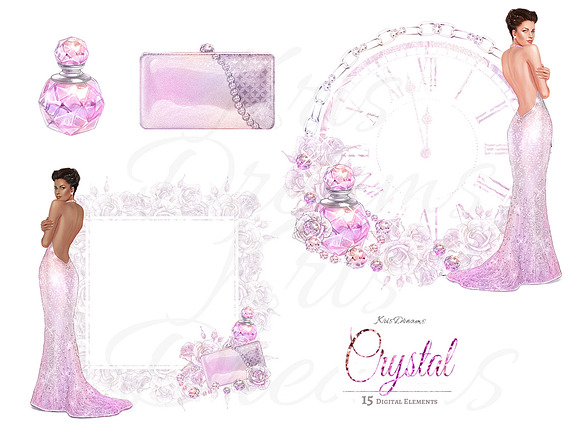 Crystal Clipart Set in Illustrations - product preview 1