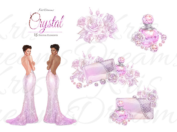 Crystal Clipart Set in Illustrations - product preview 2