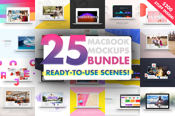 25 MacBook™ Mockups Bundle in Mobile & Web Mockups - product preview 23