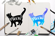 Cat and lettering