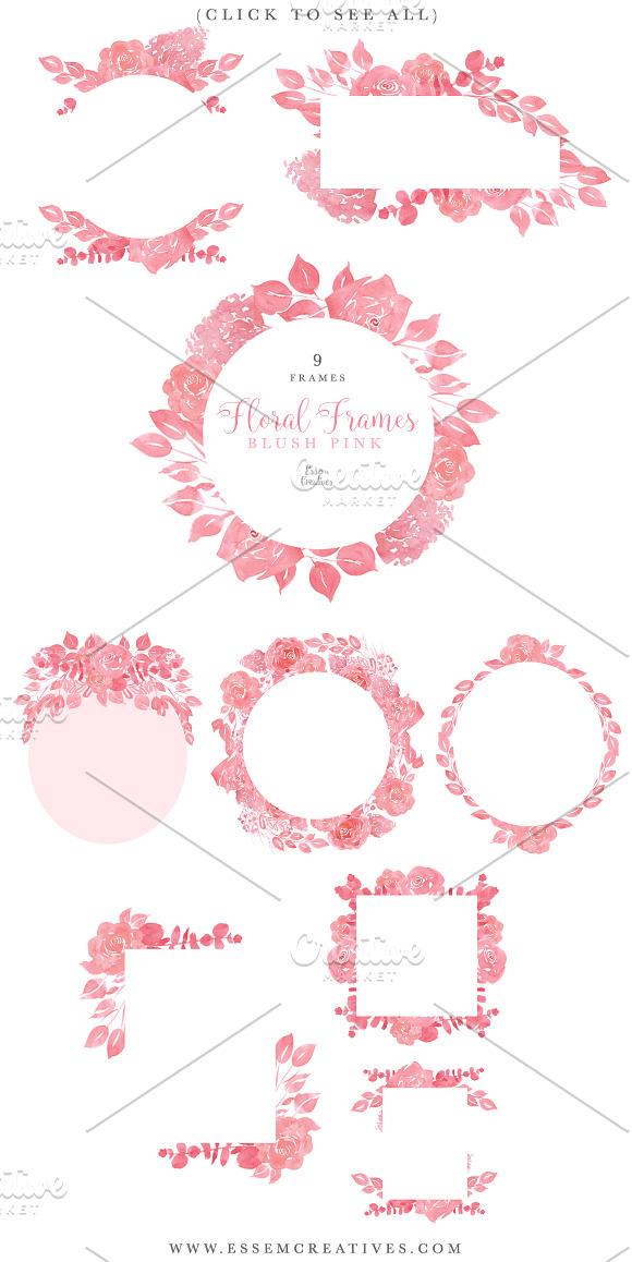 Blush Pink Monochrome Watercolors in Illustrations - product preview 4