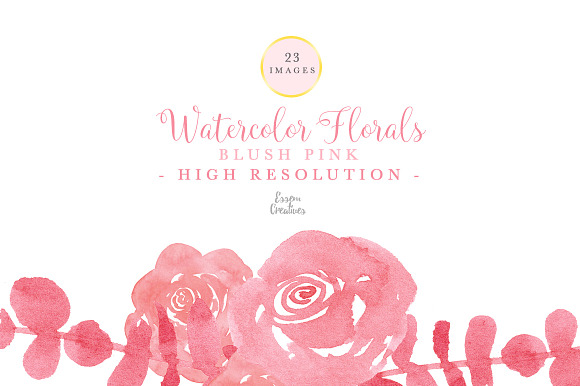Blush Pink Monochrome Watercolors in Illustrations - product preview 5