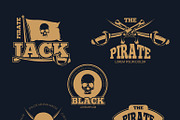 Retro piratical color badges