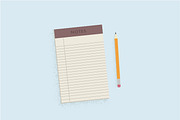 Notepad & Pencil Vector Illustration