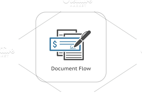 Document Flow Icon. Flat Design.