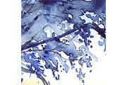 Watercolor navy blue foliage texture