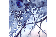 Watercolor navy blue foliage texture