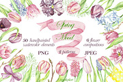 watercolor clipart spring mood