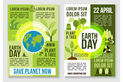 Save earth nature and plant tree vector templates