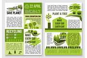 Save planet nature recycling concept vector poster