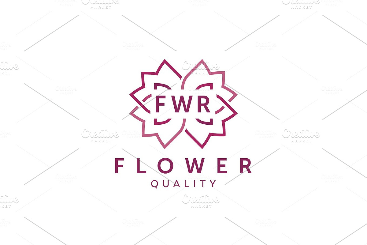 Simple and graceful floral monogram design template, Elegant lineart logo design, vector illustration flat in Illustrations - product preview 8