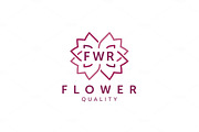 Simple and graceful floral monogram design template, Elegant lineart logo design, vector illustration flat