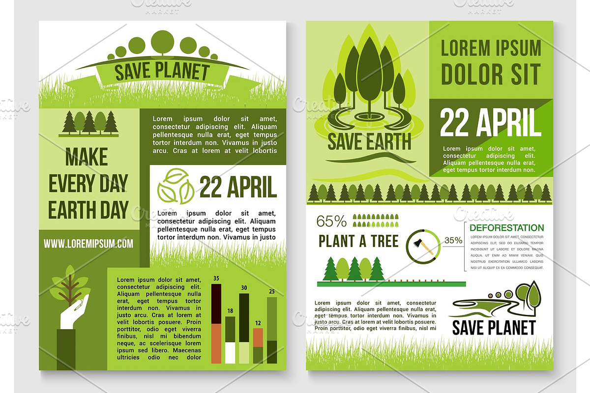 Save nature and earth protection vector templates in Illustrations - product preview 8