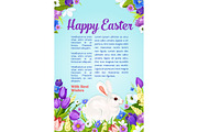 Easter wishes and greeting vector poster