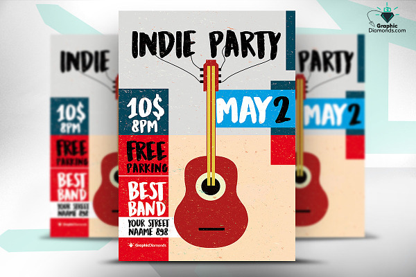 Indie Party Flyer PSD Template