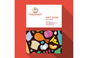 Business Card Qualitative elegant vector logo, and professional layout supermarket food