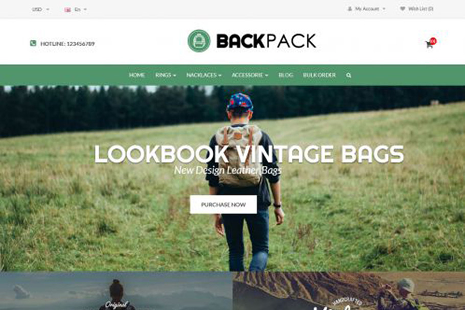Backpacks Responsive OpenCart Theme