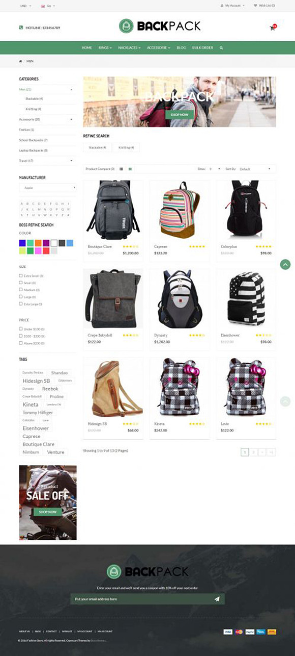 Backpacks Responsive OpenCart Theme in OpenCart Themes - product preview 5