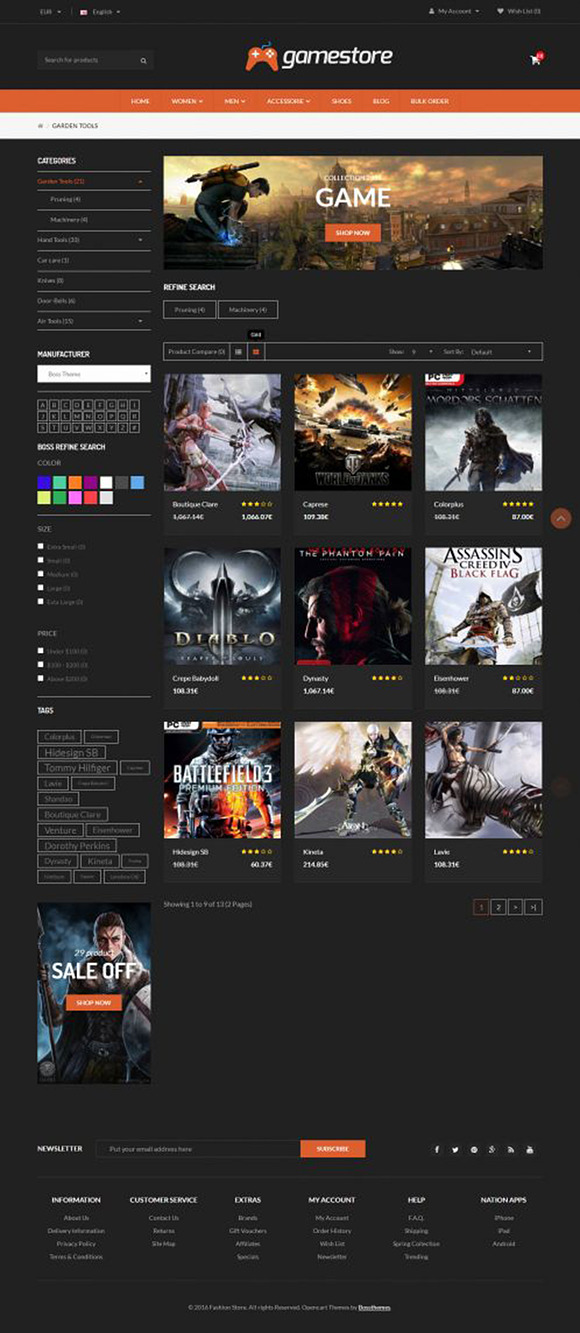 GameStore Responsive OpenCart  Theme in OpenCart Themes - product preview 2