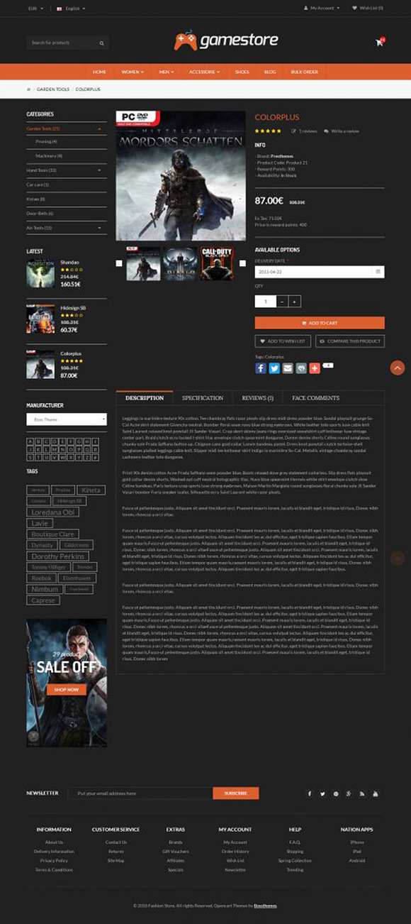 GameStore Responsive OpenCart  Theme in OpenCart Themes - product preview 4