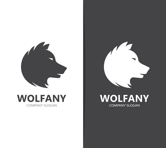 Vector of wolf and predator logo combination. Beast and dog symbol or icon. Unique wildlife and hunter logotype design template. in Logo Templates - product preview 2