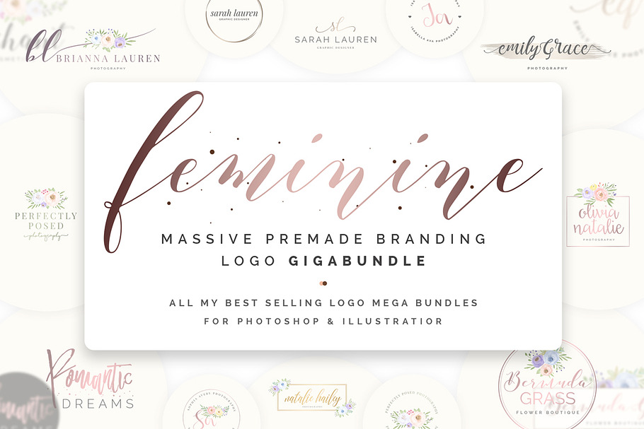 Feminine Premade Logo Gigabundle
