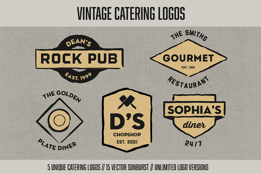 Vintage Catering Logos in Logo Templates - product preview 8