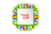 Happy Easter eggs frame.