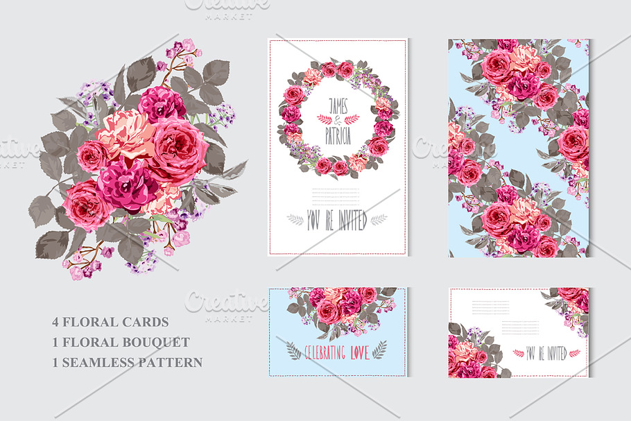 Roses Floral Cards