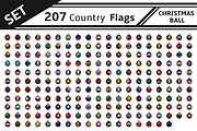 set 207 country flag christmas ball