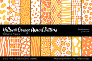 Yellow-Orange Animal Digital Papers