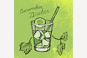 Hand Drawn Cucumber Water Image