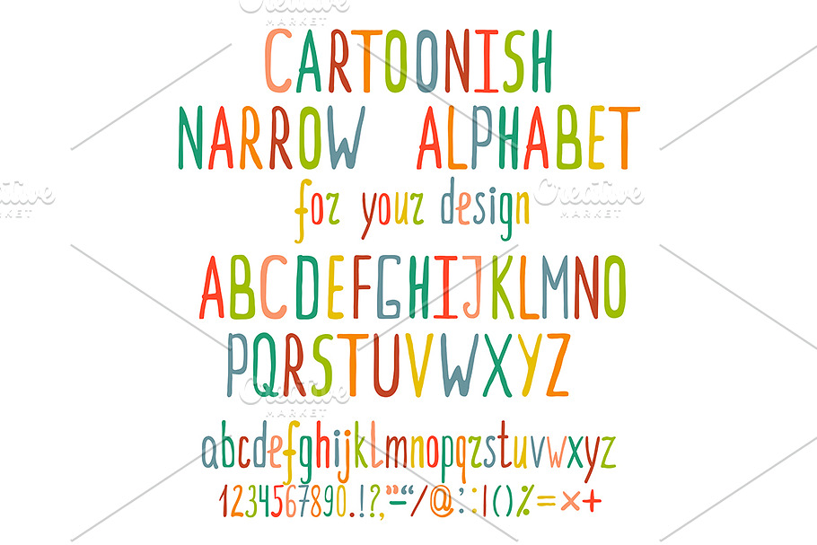 Hand Drawn Cartoon Alphabet Letters in Illustrations - product preview 8