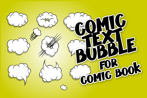 Comic book cartoon cloud balloon set in Textures - product preview 1