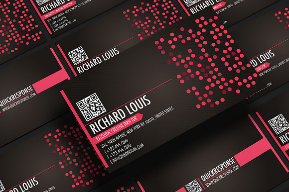 Hot pink business card design in Business Card Templates - product preview 2