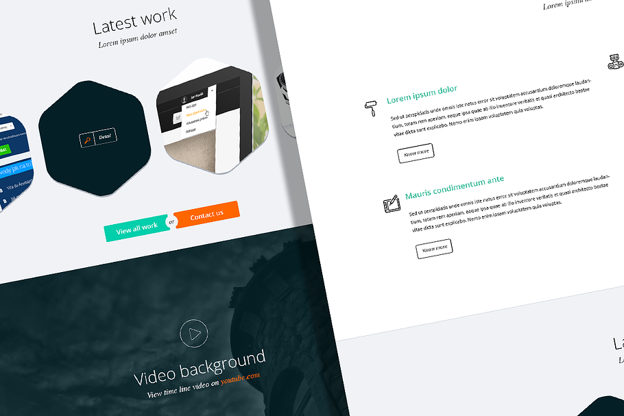 One page minimalist PSD theme in Landing Page Templates - product preview 8